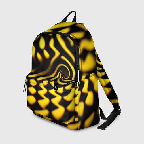 Рюкзак 3D с принтом Желтая футболка с воронкой, вид спереди #2
