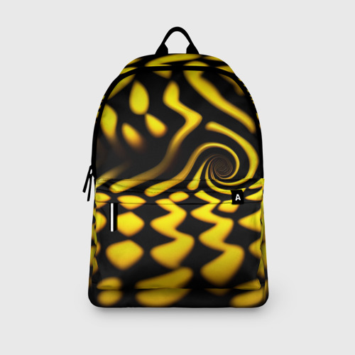 Рюкзак 3D с принтом Желтая футболка с воронкой, вид сбоку #3