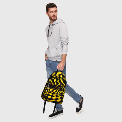 Рюкзак 3D с принтом Желтая футболка с воронкой, фото #5