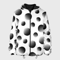 Мужская куртка 3D Черные полосатые шары на белом