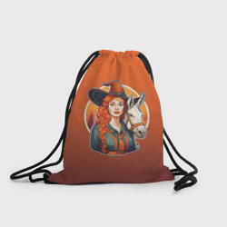 Рюкзак-мешок 3D Рыжая ведьма с осликом