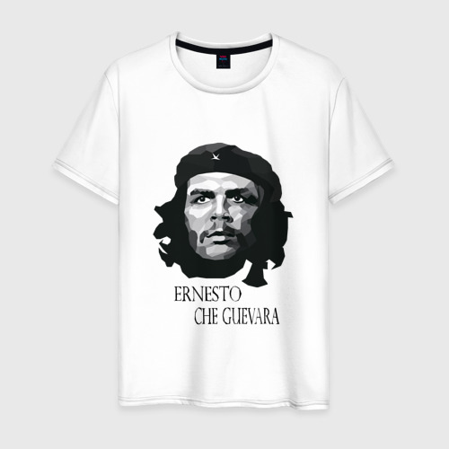 Мужская футболка хлопок Че Гевара черно белое, цвет белый