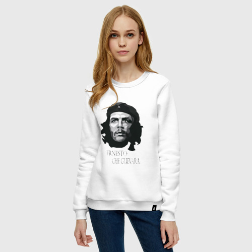 Женский свитшот хлопок с принтом Че Гевара черно белое, фото на моделе #1