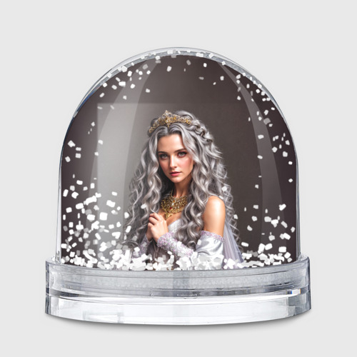 Игрушка Снежный шар Девушка с пепельно-серыми вьющимися волосами