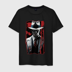 Мафиози в шляпе – Мужская футболка хлопок с принтом купить со скидкой в -20%
