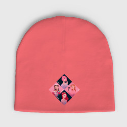 Женская шапка демисезонная Сгруппированные арты участниц Блэк Пинк