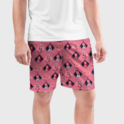 Мужские шорты спортивные Розовая клеточка black Pink - фото 2