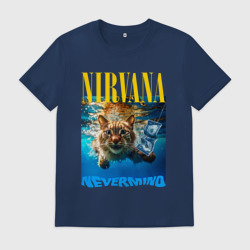 Мужская футболка хлопок Кот Нирвана