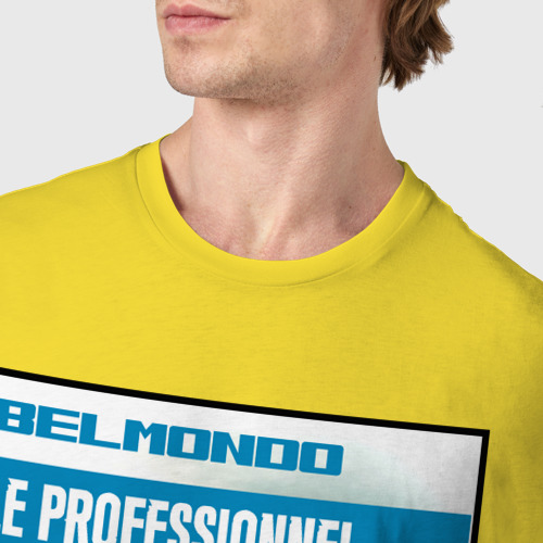 Мужская футболка хлопок Ретро фильм: Профессионал, цвет желтый - фото 6