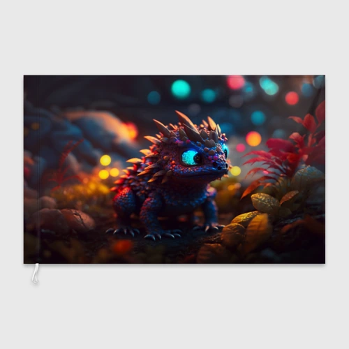 Флаг 3D Дракончик и осень