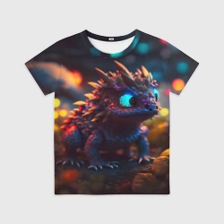 Детская футболка 3D Дракончик и осень