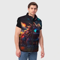 Мужской жилет утепленный 3D Дракончик и осень - фото 2
