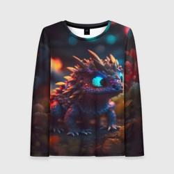 Женский лонгслив 3D Дракончик и осень