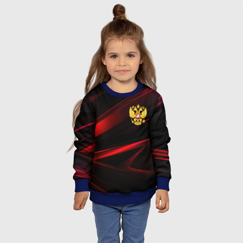 Детский свитшот 3D с принтом Золотистый герб  России, фото #4