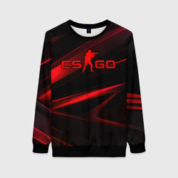 Женский свитшот 3D CSGO  red  black logo