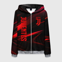 Мужская толстовка 3D на молнии Juventus black red logo