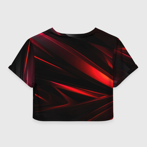 Женская футболка Crop-top 3D Juventus black red logo, цвет 3D печать - фото 2