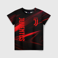 Детская футболка 3D Juventus black red logo