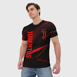 Мужская футболка 3D Juventus black red logo - фото 2