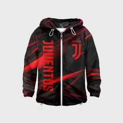 Детская ветровка 3D Juventus black red logo