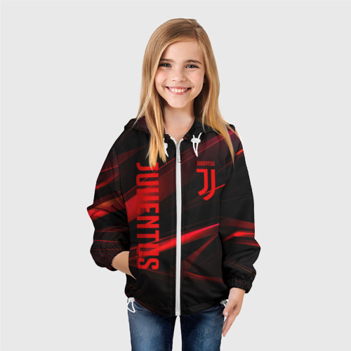 Детская ветровка 3D Juventus black red logo, цвет белый - фото 4