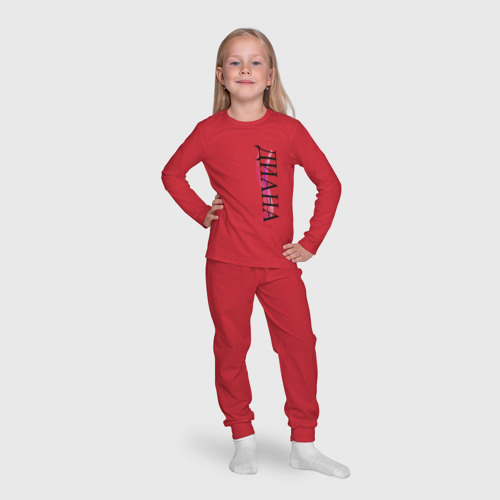 Детская пижама с лонгсливом хлопок Имя Диана, цвет красный - фото 7