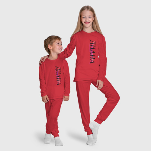 Детская пижама с лонгсливом хлопок Имя Диана, цвет красный - фото 9