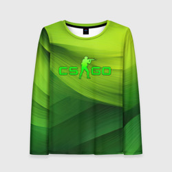 Женский лонгслив 3D CSGO   green logo