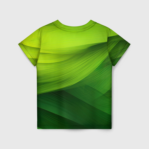 Детская футболка 3D с принтом Ювентус лого на зеленом фоне, вид сзади #1