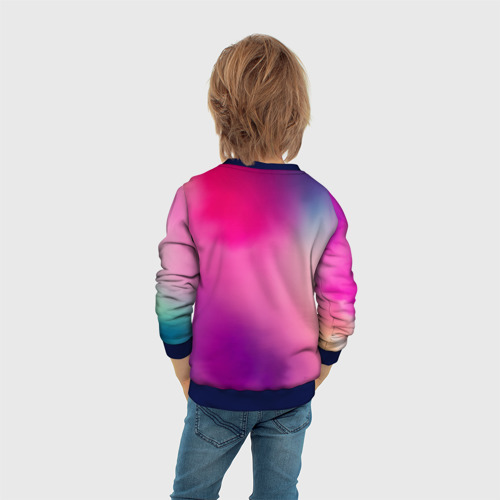 Детский свитшот 3D с принтом Розовая палитра, вид сзади #2