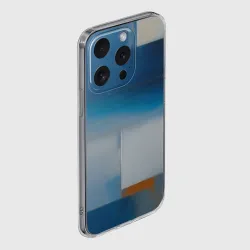 Чехол для iPhone 15 Pro Max силиконовый с защитой камеры Синяя палитра - фото 2