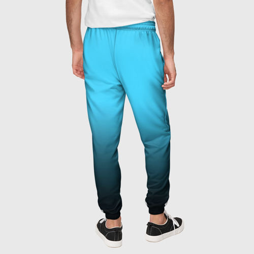 Мужские брюки 3D Градиент чёрно-голубой, цвет 3D печать - фото 5
