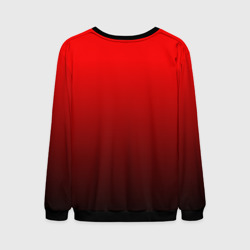 Свитшот с принтом Градиент красно-чёрный для мужчины, вид сзади №1. Цвет основы: черный