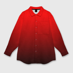 Мужская рубашка oversize 3D Градиент красно-чёрный