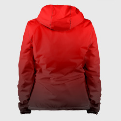 Куртка с принтом Градиент красно-чёрный для женщины, вид сзади №1. Цвет основы: черный