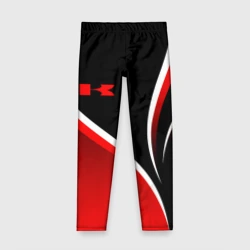 Детские леггинсы 3D Кавасаки - красные волны