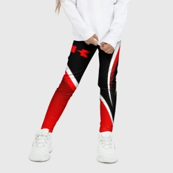 Детские леггинсы 3D Кавасаки - красные волны - фото 2