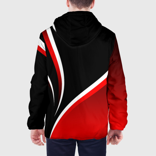 Мужская куртка 3D Кавасаки - красные волны, цвет 3D печать - фото 5