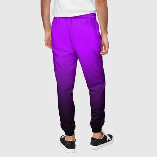 Мужские брюки 3D Градиент фиолетово-чёрный, цвет 3D печать - фото 5
