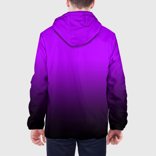 Мужская куртка 3D Градиент фиолетово-чёрный, цвет 3D печать - фото 5