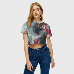 Женская футболка Crop-top 3D Москва палитра - фото 2