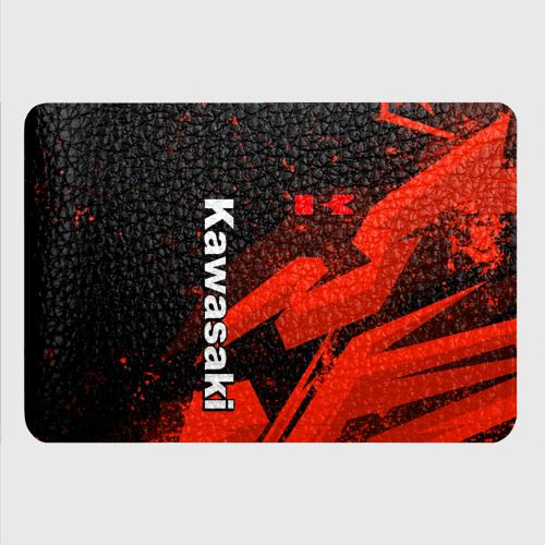 Картхолдер с принтом Кавасаки - красные брызги, цвет черный - фото 4