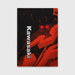 Обложка для автодокументов Кавасаки - красные брызги