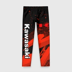 Детские леггинсы 3D Кавасаки - красные брызги
