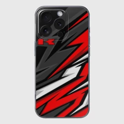 Чехол для iPhone 16 Pro Max силиконовый с защитой камеры Kawasaki - red uniform