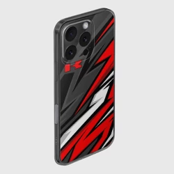 Чехол для iPhone 16 Pro силиконовый с защитой камеры Kawasaki - red uniform - фото 2