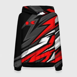 Женская толстовка 3D Kawasaki - red uniform