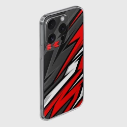 Чехол для iPhone 15 Pro силиконовый с защитой камеры Kawasaki - red uniform - фото 2