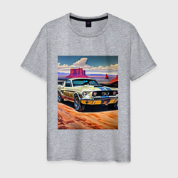 Авто Мустанг – Мужская футболка хлопок с принтом купить со скидкой в -20%