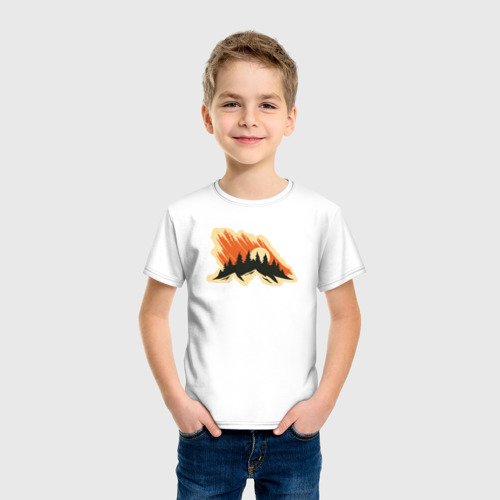 Детская футболка хлопок Горный экстрим, цвет белый - фото 3